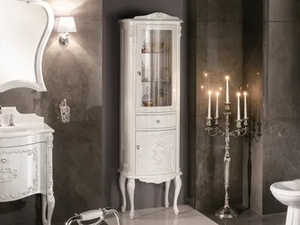 MURANO - Storage floorstanding wood and glass bathroom column with doors _ Gaia Mobili